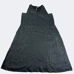 Reistor Hemp Midi Tent Dress Black Minimalist Sustainable Sleeveless Dress M